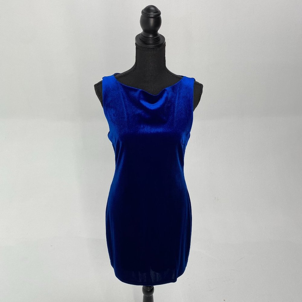 Blue Velvet Mini Dress